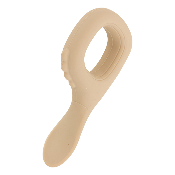 Σαλιάρα Σιλικόνης 6+ Μηνών (22x2x26) & Κουτάλι Σετ 2τμχ A-S Yum Beige 211062C