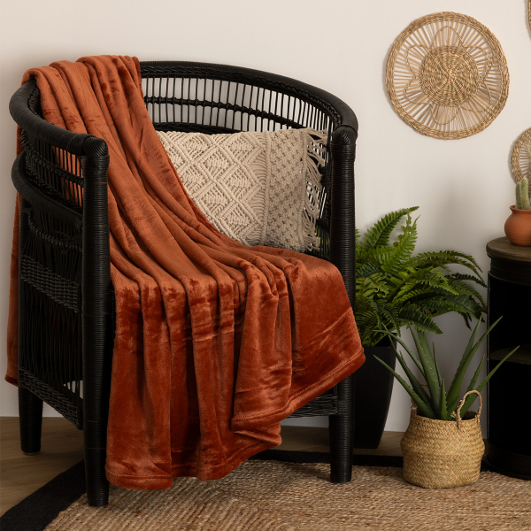 Κουβέρτα Καναπέ Fleece (130x180) A-S Flannel Terracotta 156047I