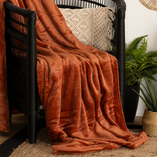 Κουβέρτα Fleece Ημίδιπλη (180x230) A-S Flannel Terracotta 156048I