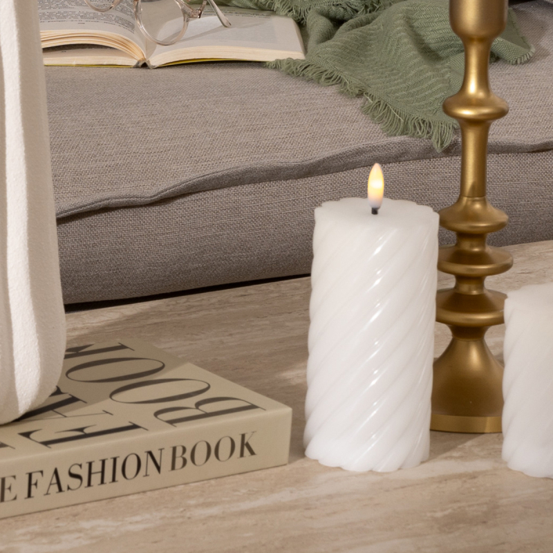 Διακοσμητικό Φωτιστικό Κερί Led (Φ7x11.5) A-S Aloe White 207007A