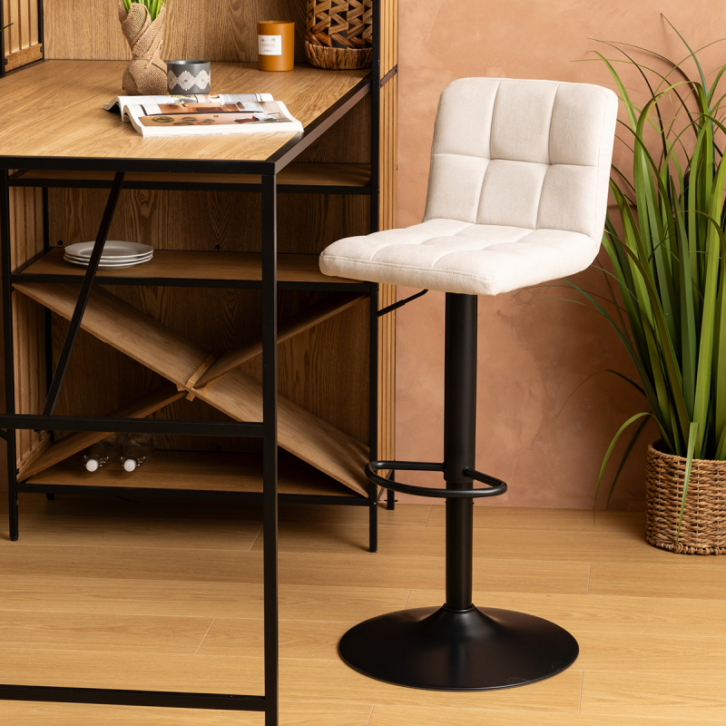 Σκαμπό Μπαρ Με Πλάτη (45x52x104) A-S Delek Beige 207339A