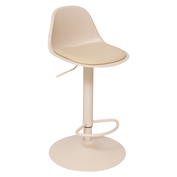 Σκαμπό Μπαρ Με Πλάτη (Φ45x103) A-S Aiko Beige 179171F