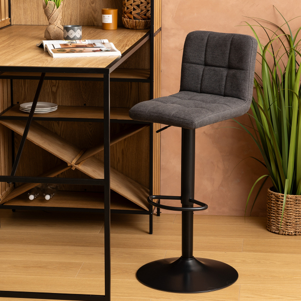 Σκαμπό Μπαρ Με Πλάτη (45x52x104) A-S Delek Grey 207339B