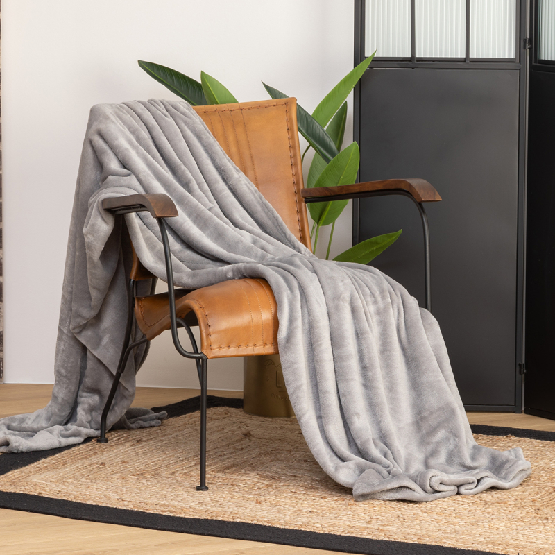 Κουβέρτα Fleece Ημίδιπλη (180x230) A-S Flannel Grey 156048B