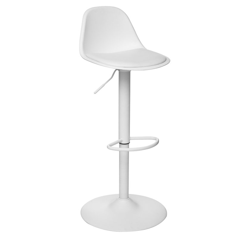 Σκαμπό Μπαρ Με Πλάτη (Φ45x103) A-S Aiko White 179171A