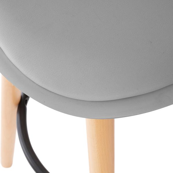 Σκαμπό Μπαρ Με Πλάτη (39.5x43x91.5) A-S Maxon Grey 157165A