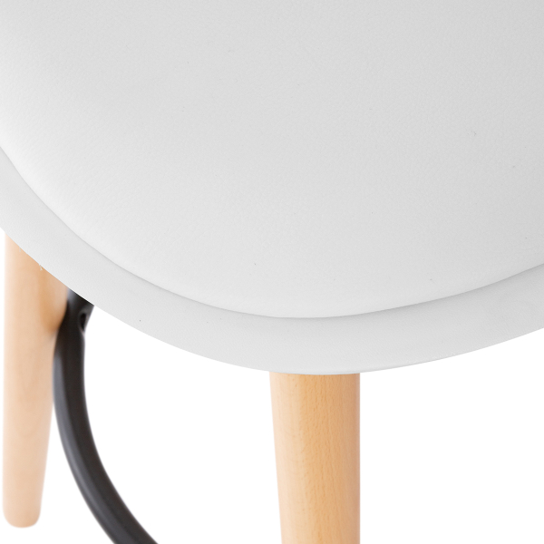 Σκαμπό Μπαρ Με Πλάτη (39.5x43x91.5) A-S Maxon White 157165B