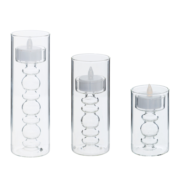 Διακοσμητικά Φωτιστικά Κεριά Ρεσώ LED Σε Κηροπήγιο (Σετ 3τμχ) A-S Lena 211647