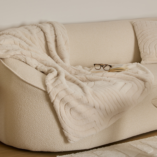 Γούνινη Κουβέρτα Καναπέ (120x160) A-S Arka Ivory 212412