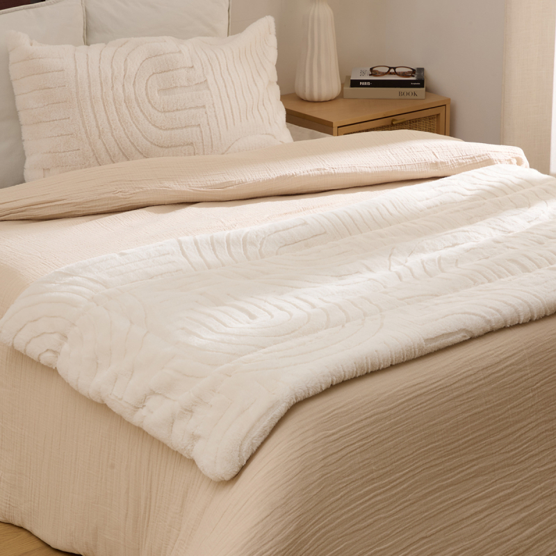 Γούνινη Τραβέρσα Κρεβατιού (80x180) A-S Arka Ivory 212416