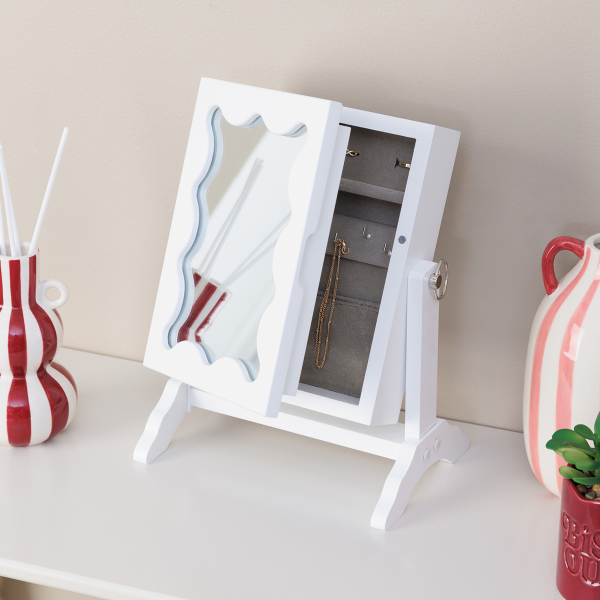 Καθρέφτης Επιτραπέζιος/Κοσμηματοθήκη (29x22x15) A-S Cheri 211546 White