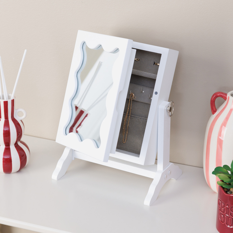 Καθρέφτης Επιτραπέζιος/Κοσμηματοθήκη (29x22x15) A-S Cheri 211546 White