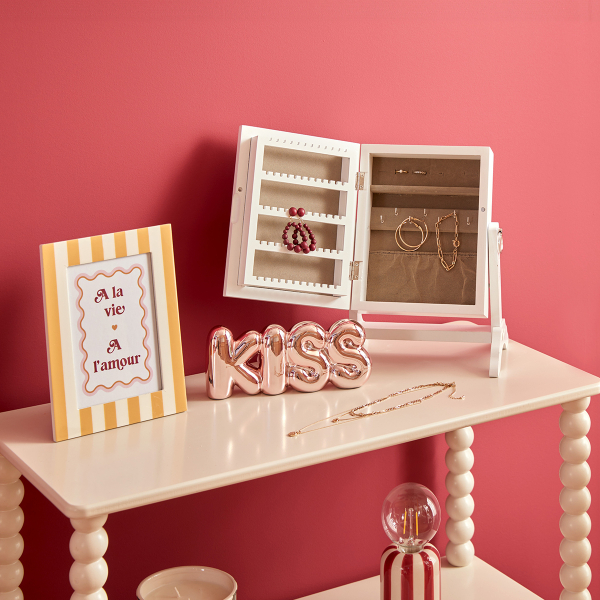 Καθρέφτης Επιτραπέζιος/Κοσμηματοθήκη (29x22x15) A-S Cheri 211546 White