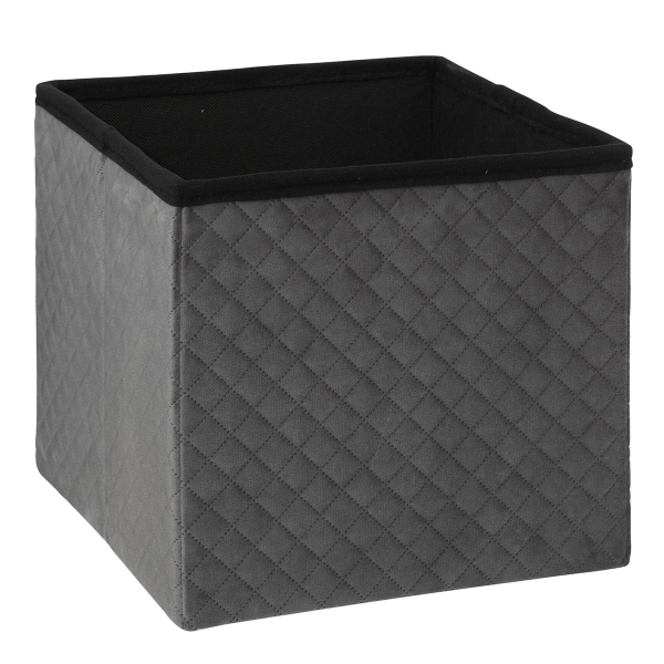 Σκαμπό Με Αποθηκευτικό Χώρο (31x31x31) F-V Velvet Grey 167845E