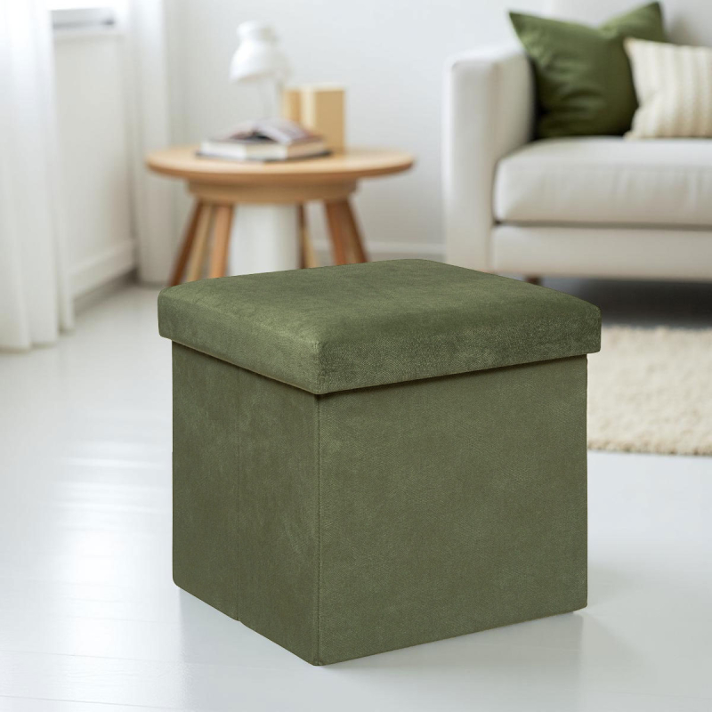 Σκαμπό Με Αποθηκευτικό Χώρο (38x38x38) A-S Lilou Khaki 197332D