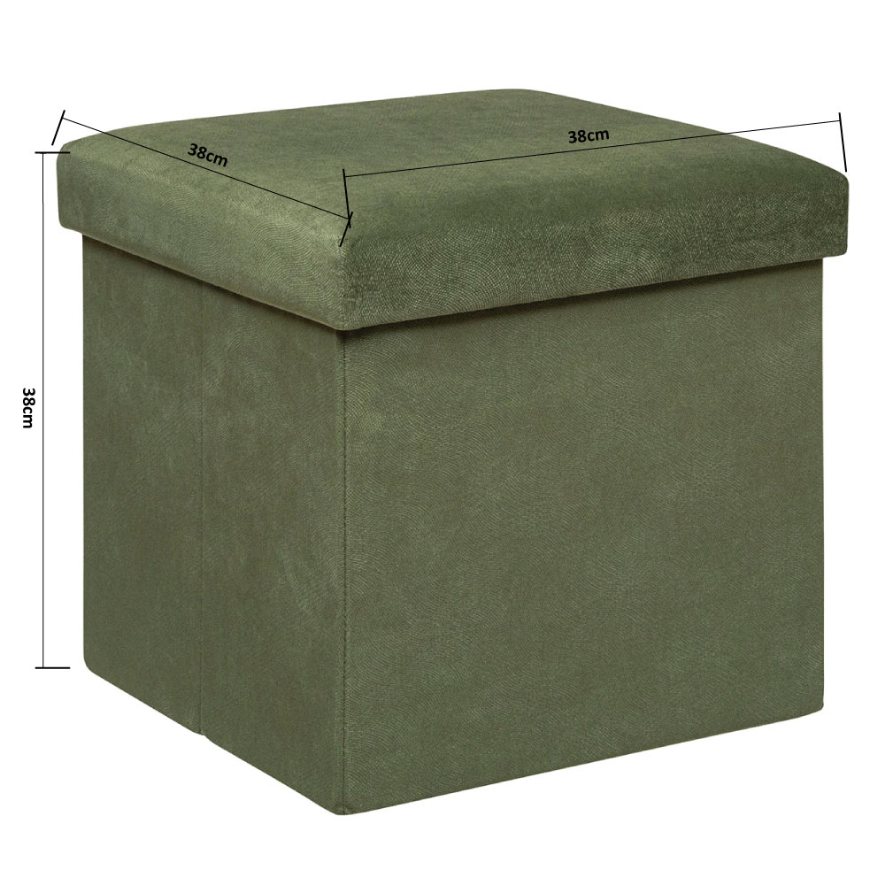 Σκαμπό με Αποθηκευτικό Χώρο (38X38X38) A-S Lilou Khaki 197332D Home Έπιπλα Spitishop