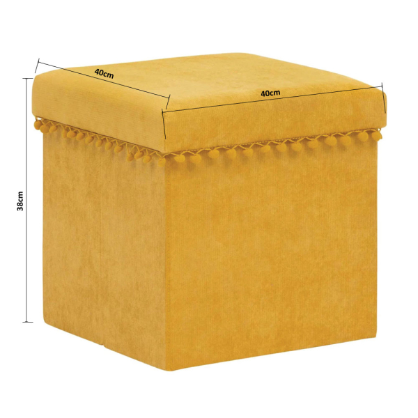 Σκαμπό Με Αποθηκευτικό Χώρο (40x40x38) A-S Memo Ocre 202221B