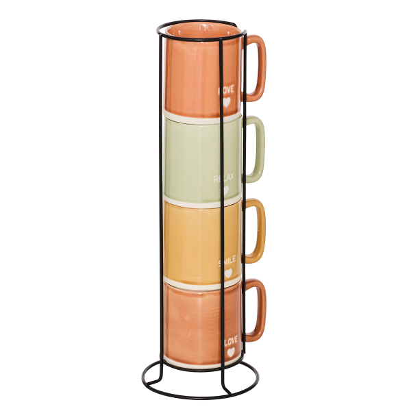 Κούπες 340ml Με Σταντ (Σετ 4τμχ) S-D Relax 207166