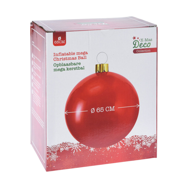 Χριστουγεννιάτικη Μπάλα Φουσκωτή (Φ65) K-M Red 491030290