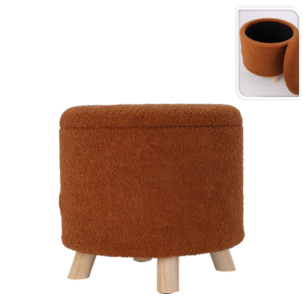 Σκαμπό Με Αποθηκευτικό Χώρο (Φ40x37) K-M Teddy Brown AAK400220