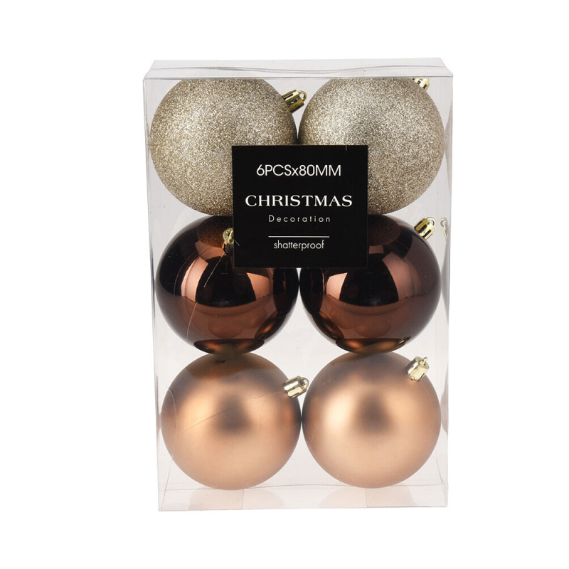 Χριστουγεννιάτικες Μπάλες (Σετ 6τμχ) K-M Amber AVS100840