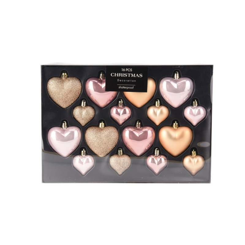 Χριστουγεννιάτικα Στολίδια (Σετ 16τμχ) K-M Pretty Heart AVS101630