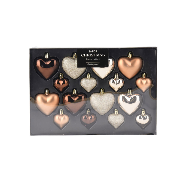 Χριστουγεννιάτικα Στολίδια (Σετ 16τμχ) K-M Amber Heart AVS101640