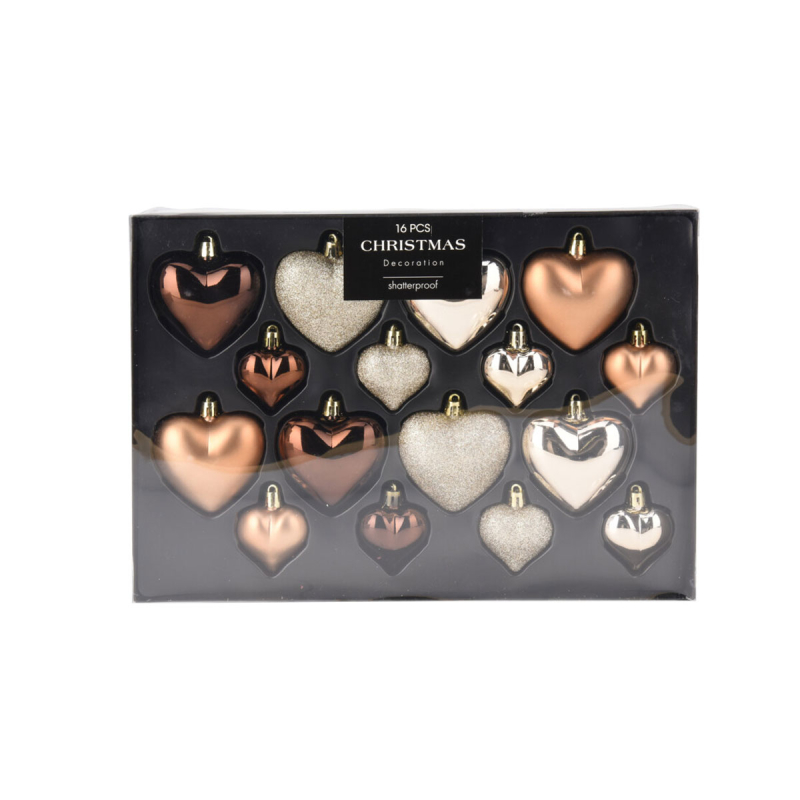 Χριστουγεννιάτικα Στολίδια (Σετ 16τμχ) K-M Amber Heart AVS101640