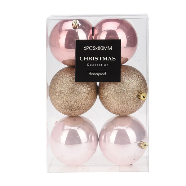 Χριστουγεννιάτικες Μπάλες (Σετ 6τμχ) K-M Pretty AVS100830