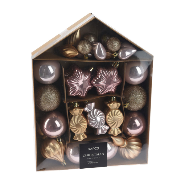 Χριστουγεννιάτικα Στολίδια (Σετ 32τμχ) K-M Pretty CAN303730