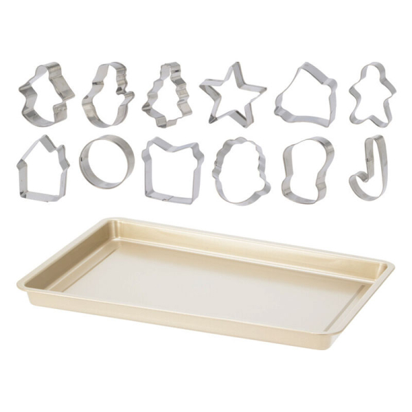 Αντικολλητικό Ταψί & 12 Χριστουγεννιάτικα Κουπ Πατ Μεταλλικά K -M 170492820