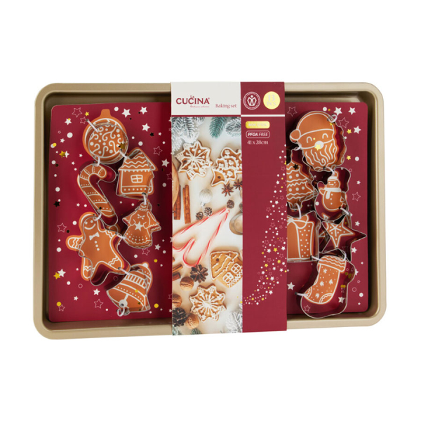Αντικολλητικό Ταψί & 12 Χριστουγεννιάτικα Κουπ Πατ Μεταλλικά K -M 170492820