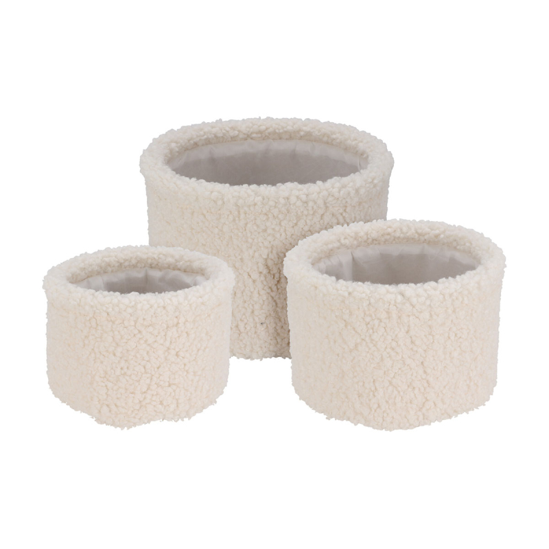 Καλάθια Αποθήκευσης (Σετ 3τμχ) K-M Teddy White AAE444250