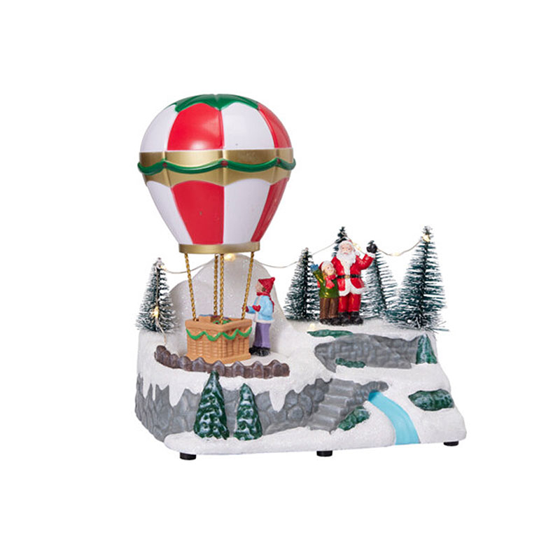 Χριστουγεννιάτικο Χωριό Με Led & Κίνηση (17.9x12.3x19.2) K-M Santa ABL100020