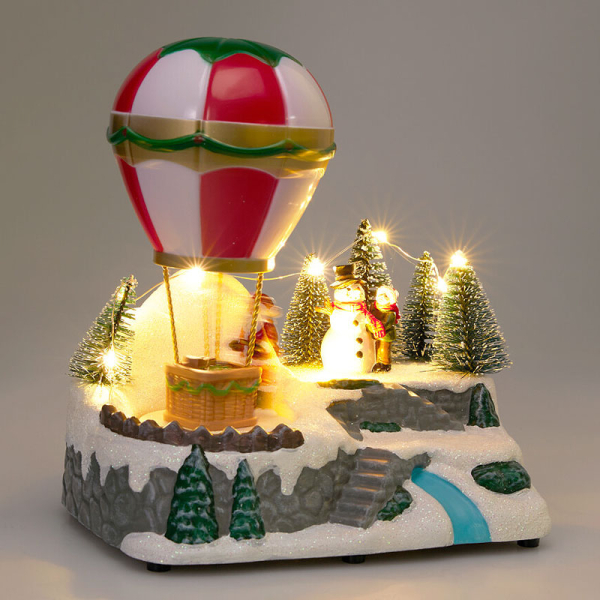 Χριστουγεννιάτικο Χωριό Με Led & Κίνηση (17.9x12.3x19.2) K-M Snowman ABL100020