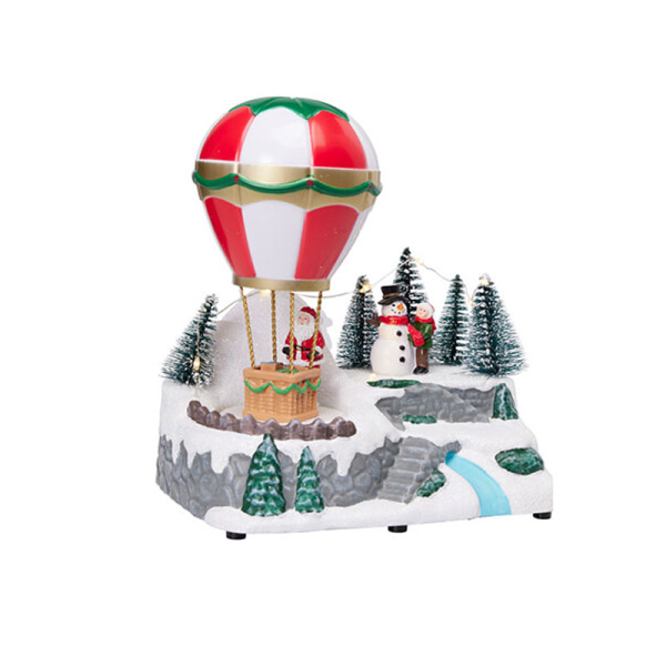 Χριστουγεννιάτικο Χωριό Με Led & Κίνηση (17.9x12.3x19.2) K-M Snowman ABL100020