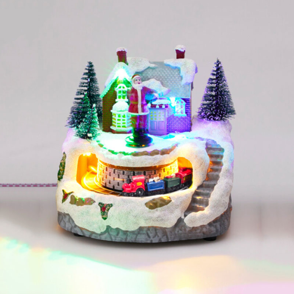 Χριστουγεννιάτικο Χωριό Με Led & Κίνηση (12.8x12x13) K-M Santa ACD911620