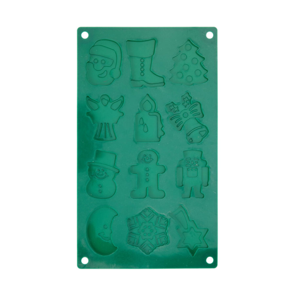 Χριστουγεννιάτικη Φόρμα Σιλικόνης Για 12 Σοκολατάκια (29.5x17x0.5) K-M Green 170492880