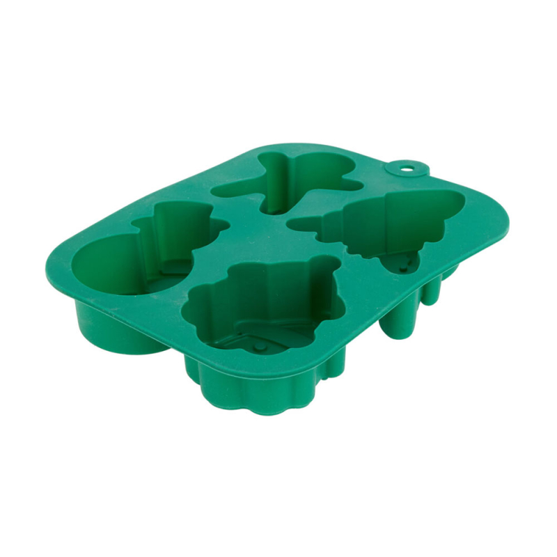 Χριστουγεννιάτικη Φόρμα Σιλικόνης Για 4 Κεκάκια (25.5x16x3) K-M Green 170492860