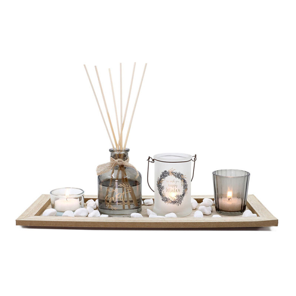 Χριστουγεννιάτικο Σετ Αρωματικών Χώρου 5τμχ K-M Grey ACC697100