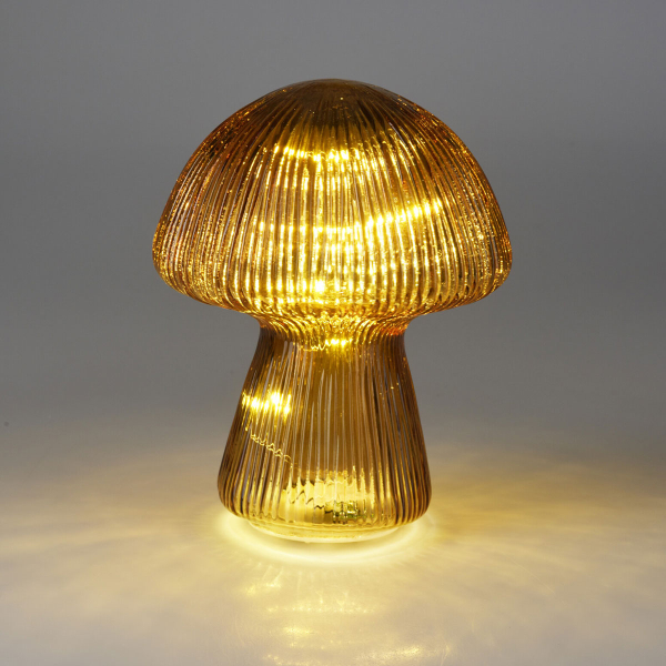 Διακοσμητικό Φωτιστικό LED Με Μπαταρία (Φ16.5x20.5) K-M Mushroom Caramel ADG000020