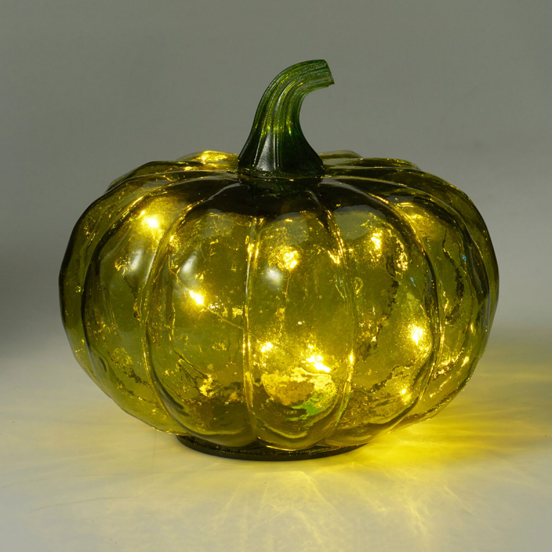 Διακοσμητικό Φωτιστικό LED Με Μπαταρία (Φ15x13) K-M Pumpkin Green ADG000250