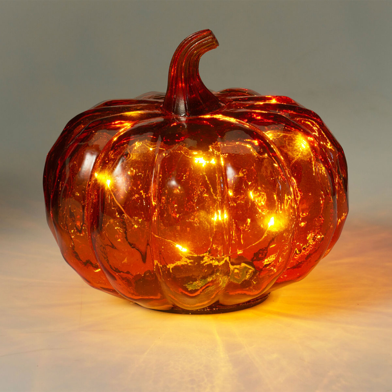 Διακοσμητικό Φωτιστικό LED Με Μπαταρία (Φ15x13) K-M Pumpkin Orange ADG000250