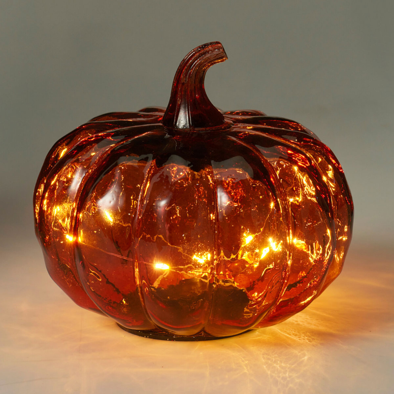 Διακοσμητικό Φωτιστικό LED Με Μπαταρία (Φ15x13) K-M Pumpkin Red ADG000250