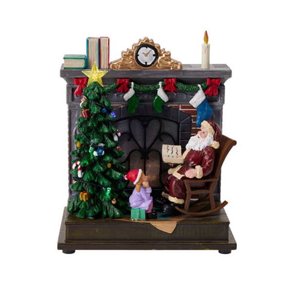 Χριστουγεννιάτικο Διακοσμητικό Με Led & Κίνηση (16.9x12.7x20.2) K-M Fireplace Reading AJG000010
