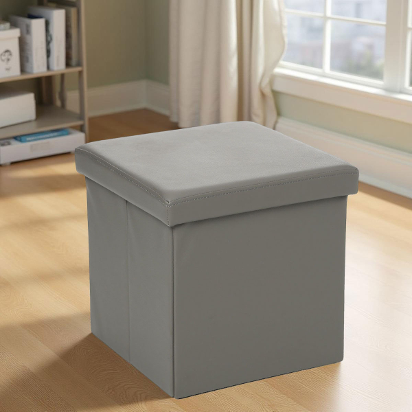 Σκαμπό Με Αποθηκευτικό Χώρο (38x38x38) A-S Fold Grey 121266B