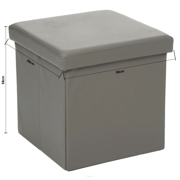 Σκαμπό Με Αποθηκευτικό Χώρο (38x38x38) A-S Fold Grey 121266B