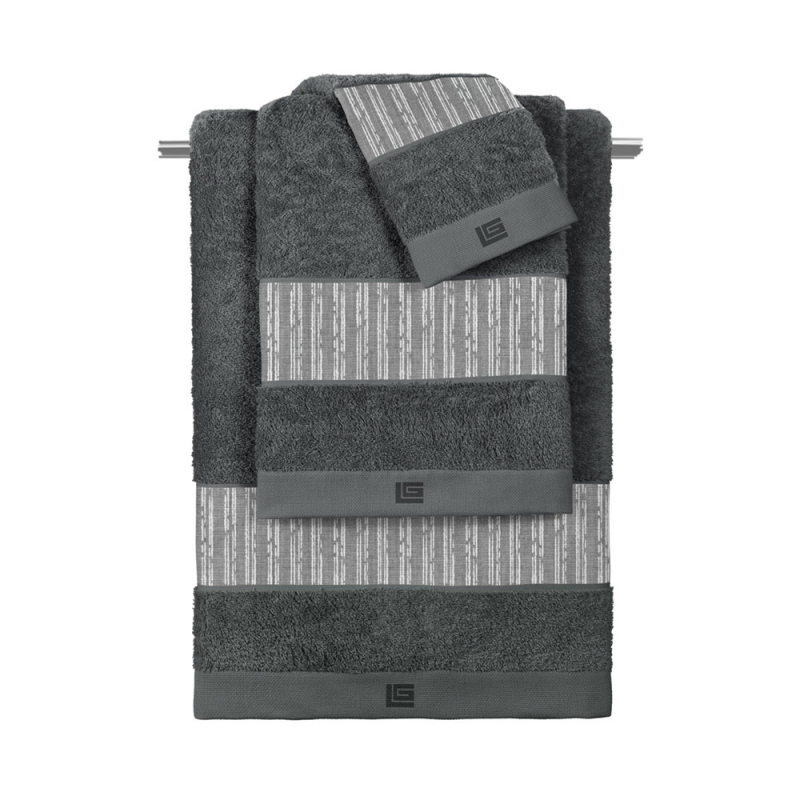 Πετσέτες Μπάνιου (Σετ 3τμχ) Guy Laroche Tudor Grey - Anthracite 500gsm