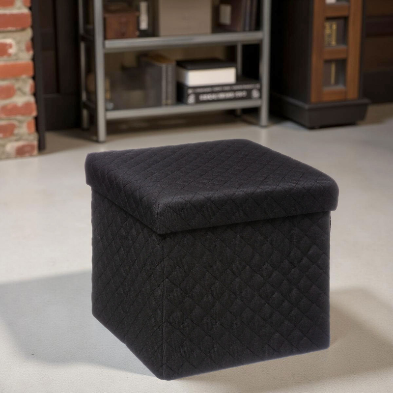 Σκαμπό Με Αποθηκευτικό Χώρο (31x31x31) F-V Folding Stool Black 167846B