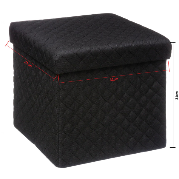 Σκαμπό Με Αποθηκευτικό Χώρο (31x31x31) F-V Folding Stool Black 167846B